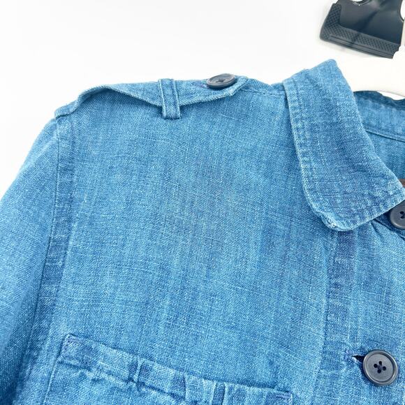 Lauren Ralph Lauren Womens Vintage Beachy 100% Linen Chambray Button Up Shirt S - Picture 2 of 7